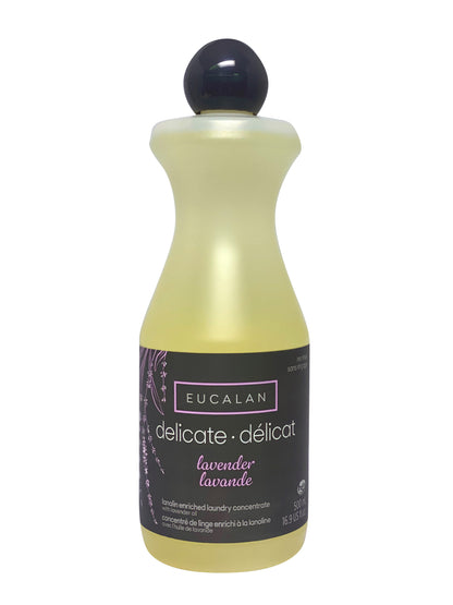 kneusje: eucalan wolwasmiddel - 500ml - geur lavendel - geblutste fles